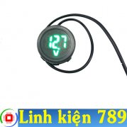 Đồng hồ đo điện áp 4-100VDC hình tròn 30mm Xanh lá chống nước